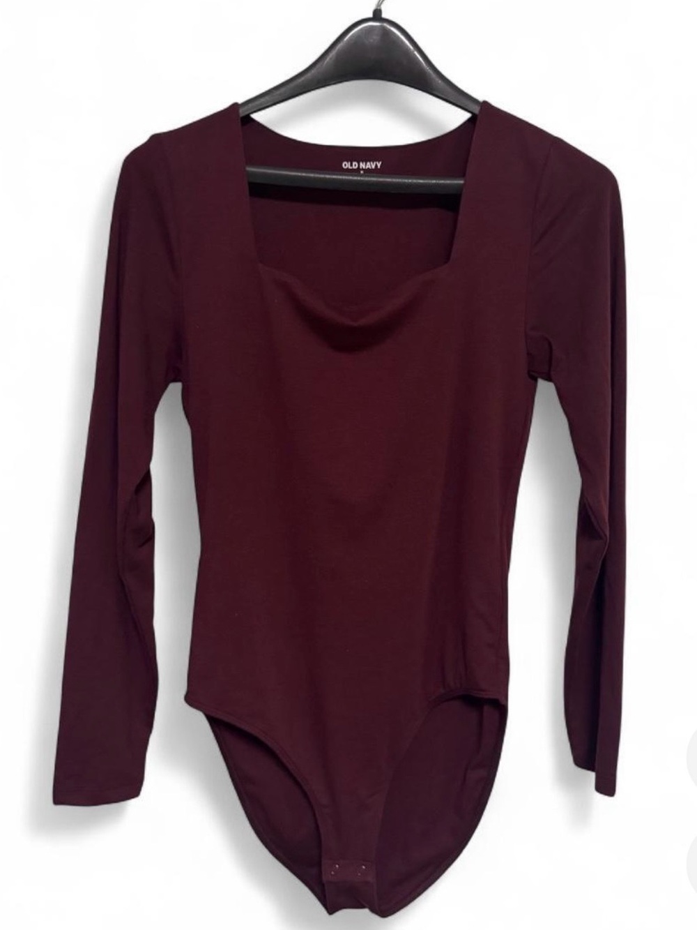 Old Navy Square Neck Long Sleeve Burgundy Bodysuit M - Picture 3 of 4